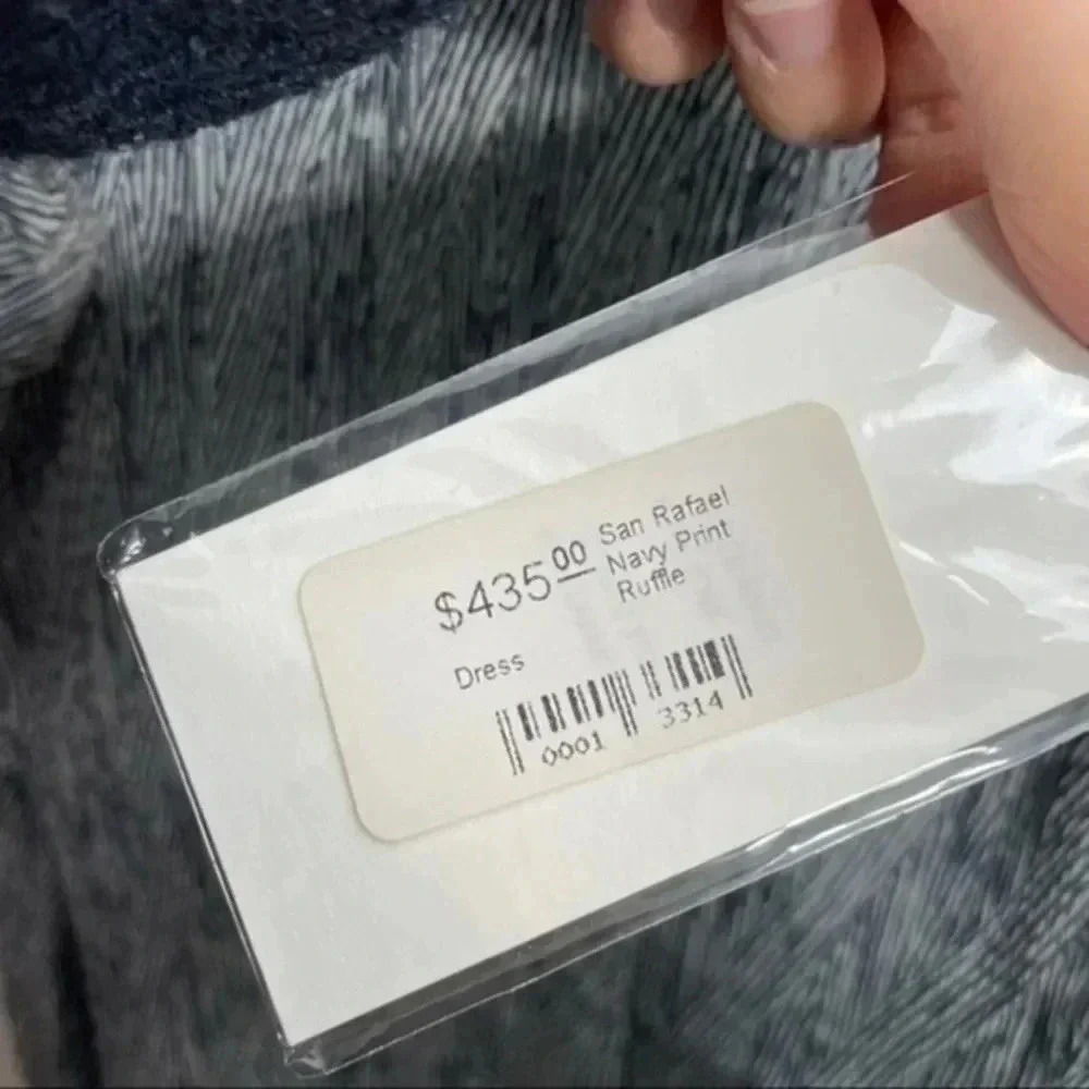 APIECE APART San Rafael Navy Print Ruffle Silk Dress 8 - Picture 7 of 8